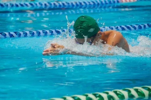 breaststroke swimmer in pool